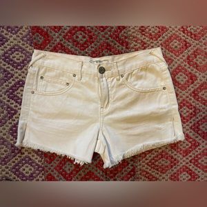 Free People White Denim Cut-off Shorts